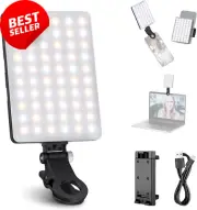 Clip-On Selfie Light 2000mAh LED w/ Clamp for iPhone Laptop Zoom Makeup