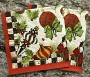 2 Mackenzie-Childs Paper Christmas Cocktail Napkins Decoupage