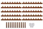10 Pack Steel Landscape Lawn Edging 101.5cm Strips with Spikes Pre Rusted Edging Garden Divider 12.5cm Depth Patina Bendable Border with 11 Connecting Clips