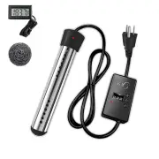 Immersion Water Heater, 1500W Bucket Heater with Stainless-Steel Guard, Smart Ti