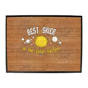 Powder Monkeez Best Skier In The Solar System - Funny Novelty Doormat Man Cave Floor mat
