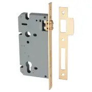 85mm Euro Roller Mortice Lock 60mm Backset Brushed Gold PVD