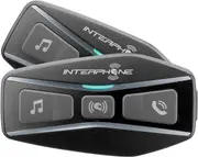 Interphone U-com 4 Bluetooth Communication System Double Pack, black One Size