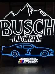 Rare Busch Light Nascar Beer LED Iconic Sign Not Neon Bar Duck Racecar