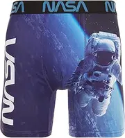 [COCO BRANDS] NASA Men's Boxer Briefs - No Fly, Anti-Chafing Stitching, Comfort Shaped/Cotton Lined Crotch
