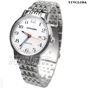 TIVOLINA 個性對比 MAW7001WA 數字時刻 防水錶 男錶 日期顯示窗 白色【時間玩家】
