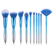 Catzon 10Pcs Makeup Brush Set Gradient Handle Blush Eyeshadow Brush-Blue