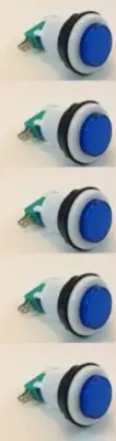 ILLUMINATED GAMING BUTTON (MOMENTARY) COLOR VARIANCE (5 PACK, BLUE)