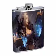 Wizards Witches Warlocks D4 Flask 8oz Stainless Steel Hip Drinking Whiskey