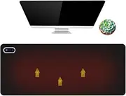 Office Heated Mouse Pad, 31.5" x 13" Heated Desk Pad Large Hand Warming Desk Pad, 5 When Temperature Adjustment for Home Office and Gaming (Black)