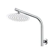 Simplus 8" SS304 Rain Shower Head Set Round Gooseneck Shower Arm Wall Mounted