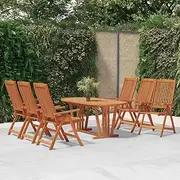 7 Piece Garden Dining Set Solid Wood Eucalyptus Patio Bar Sets