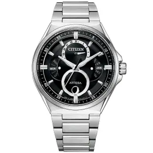 【CITIZEN 星辰】GENTS系列 光動能月相盈虧鈦金屬時尚男錶-黑X銀42mm(BU0060-68E)