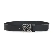 [Loewe] Loewe-Black Vintage Palladium Calf Skin Chunky Anagram 4cm Belt-Uomo 90 CM