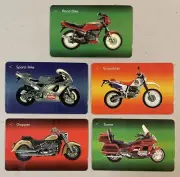 1990's Singapore Racer Motorbike motorcycle advertising phone card set of 5 mint