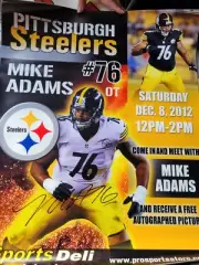 Pittsburgh Steelers Mike Adams autographed/signed meet greet poster 22x28