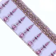 Tassel Fringe Trim, 2 Meter Crystal Beads Fringe Trim Curtain Tassel Sewing Edging Pendant Lampshades Tablecloth Decorative Sewing Supplies(Purple)