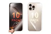 10 Set Tempered Glass Screen Protector for Apple iPhone 16 PRO MAX Front and Back Film Guard Bulk