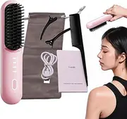 Hair Straightening Comb,Heat Comb Straighten Comb Negative Ionic - Fast Heating Straighten Brush, Hot Comb Straightener, Hair Styling Tools