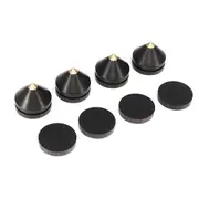 4 Set Ebony Speaker Spike Isolation Stand Wooden Copper Tip Feet Spike With 23Mm Base Pad