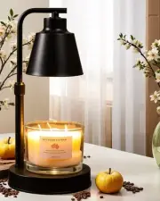 Candle Warmer Lamp with Timer - Adjustable Brightness & Height, 2 Free Bulbs ...