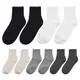 IZILEG 女款優質素色長襪組 黑色 2雙+白色 2雙+深灰色 2雙+灰色 2雙+米色 2雙