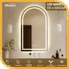 Simplus LED Bathroom Vanity Mirror Arch Mirrors Anti-fog Backlit and Front Light