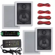 4Pcs Herdio Cafe Restaurant Bluetooth Amplifier Ceiling Speaker System Kit 5.25"