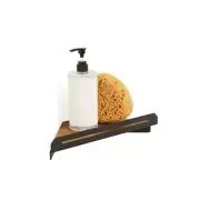 Seachrome Shower Stalls + Kits 1"X14.2"X7.9" Shower Shelf Wall Matte Black Wood