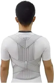 [Generic] Corrector Breathable Fabric No Odor On The Skin V-Shaped Wiring Unisex Gray (2 Pieces) (Size : M)