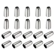 20Pcs 3mm Metal Bell Stopper Conical Cord Ends Lock Fastener Stopper, Silver