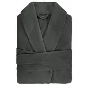 Bambury One Size Charcoal Commercial Waffle Bedroom/Bathroom Robe