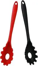 Silicone Noodle Strainer Spoon Set Red/Black Easy Noodles Colander Hotpot Strainer for Home Restaurant