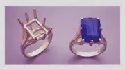 (14x10-20x15mm) 14kt White or Yellow Gold Emerald 8-Prong Ring Setting (Sz 6-8)