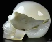 Huge 3.0" Agate Geode Carved Crystal Skull, Realistic, Crystal Healing