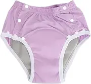 Cotton Incontinence Pants Washable Adjustable Leakproof Underwear Diaper Underpant Nappy for Adults Elderly Senior(Purple XXL)