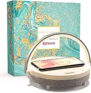 EZVALO Gift, Music Table Lamp with Wireless Charger, 4 in 1 Touch Bedside Lamp, Portable Bluetooth Speaker, Phone Holder, Dimmable LED Night Light Birthday Gifts for Women, Men, Dad, Mom