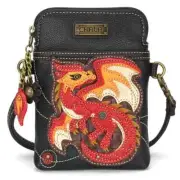 CHALA RED DRAGON Cellphone Crossbody Purse Convertible Adjustable Strap NWT
