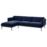 ÄPPLARYD 3-seat sofa with chaise longue, Djuparp dark blue