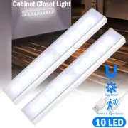 USB Rechargeable LED Motion Sensor Under Cabinet Closet Light Kitchen Lamp Strip