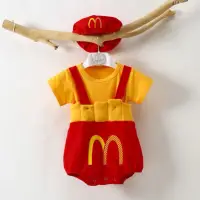 在飛比找蝦皮購物優惠-薯條裝含帽子 嬰幼兒 連身衣 包屁衣 男女寶寶 薯條包屁衣 