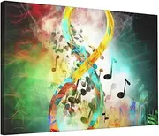 FHEDVBN Abstract Music Symbol Wall Art Canvas Prints Personalized Picture to Canvas Wall Art Modern Artwork Ready to Hang Wall Paintings Poster for Home Decoration 12x18 Inches Unframed