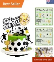 28 PCS Soccer Cake Topper Soccer Ball Player Cake Decorations for Soccer Birt...