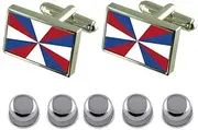 [Select Gifts] Shirt Dress Studs Royal Netherlands Ensign Militairy Holland Flag Cufflinks