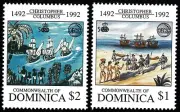 Stamp Dominica 1992 500th Discovery America Christopher Columbus yvert 1416/1417