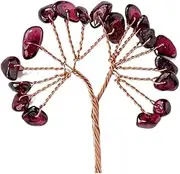 1PC Natural Crystal Tree DIY Healing Rose Quartz Gemstone Handmade Semi-Finished Jewelry Accessories Production (Color : Garnet, Size : 5pc)
