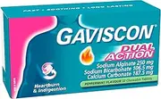 Gaviscon Dual Action Chewable Peppermint Heartburn & Indigestion Relief Tablets (Count of 32)