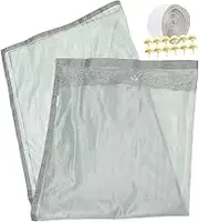 SHINEOFI 1 Set Self Adhesive Window Screen Mesh Kit Easy Install Fly Bug Protection Net with Hook and Loop Tapes Washable Curtain for Home Office and Store Use Grey