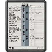 Quartet Employee In/Out Board, Porcelain, 11 x 14, Gray, Black Plastic Frame QRT