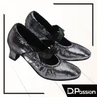 在飛比找momo購物網優惠-【D.Passion x 美佳莉舞鞋】45013 黑銀羊皮 